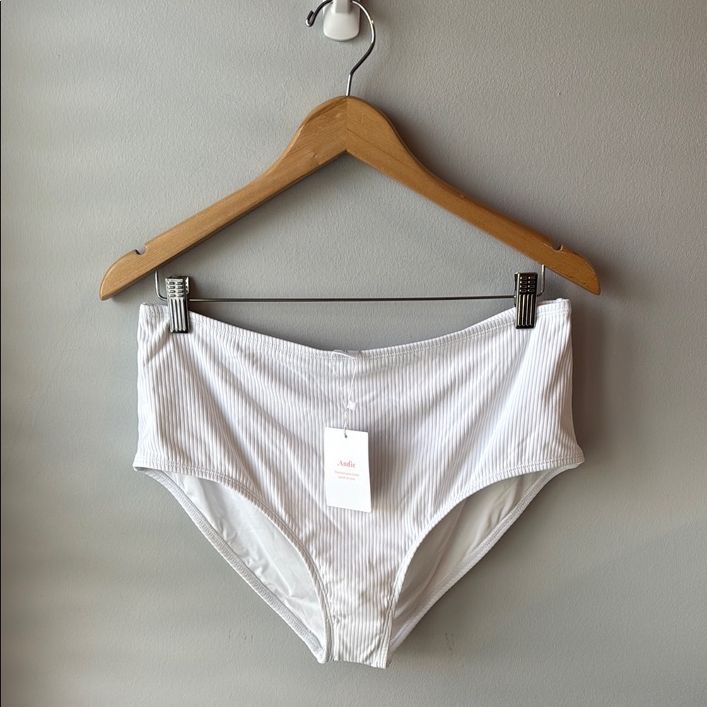 NWT Andie The High Waist Bikini‎ Bottom in White